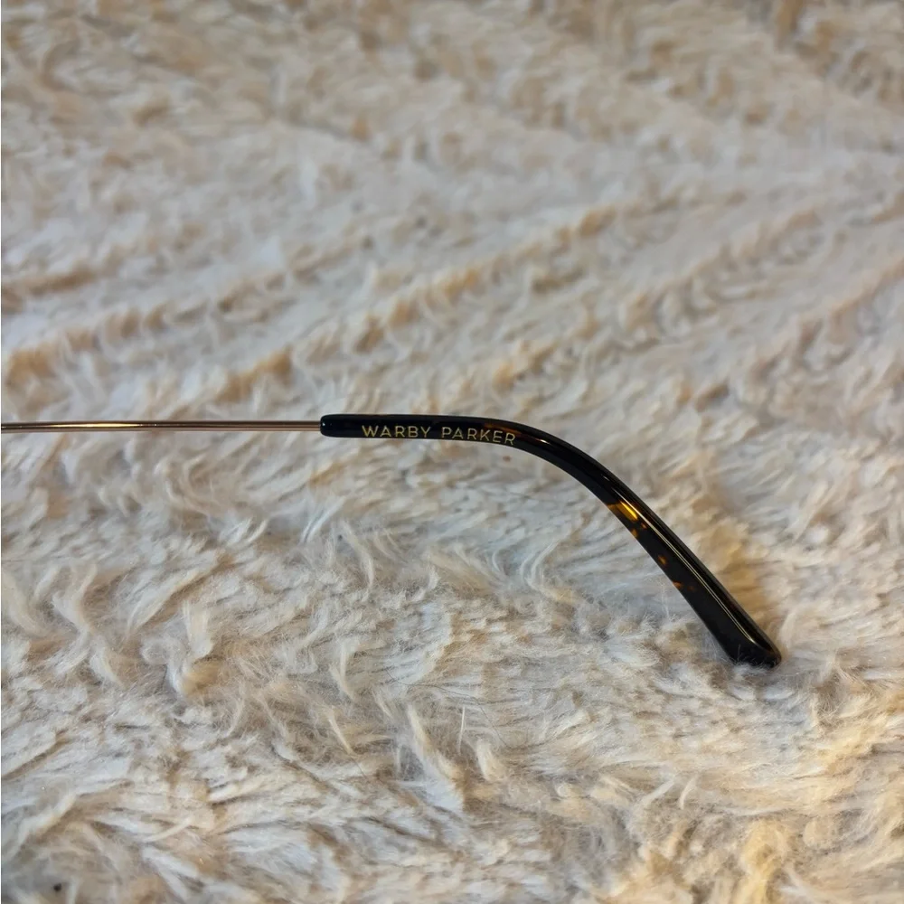 Warby Parker Keiko Black and Gold Geometric Metal Glasses